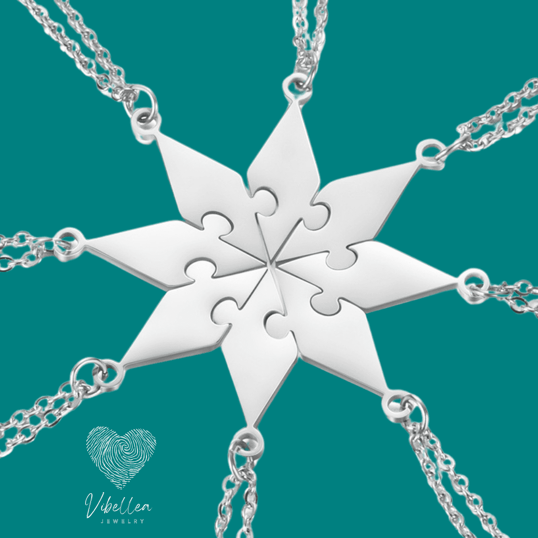 Personalized Star Puzzle Friendship & Family Necklace - Stainless Steel