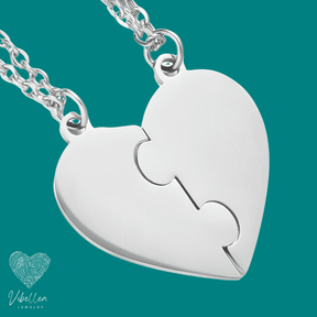 Personalized Friends/Family Heart Necklace - Stainless Steel