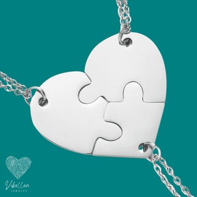 Personalized Friends/Family Heart Necklace - Stainless Steel