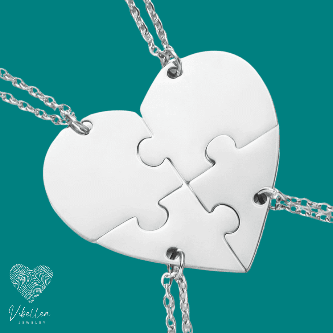 Personalized Friends/Family Heart Necklace - Stainless Steel