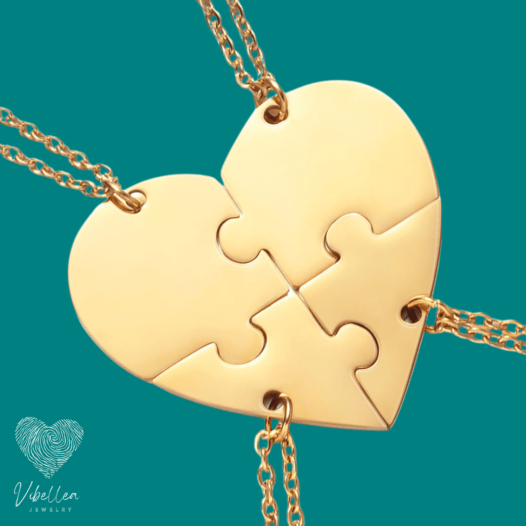 Personalized Gold Friends & Family Heart Necklace