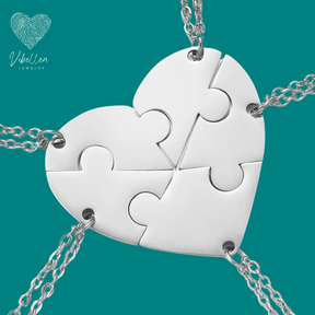 Personalized Friends/Family Heart Necklace - Stainless Steel