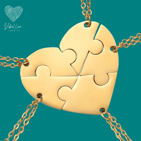 Personalized Gold Friends & Family Heart Necklace