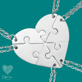 Personalized Friends/Family Heart Necklace - Stainless Steel