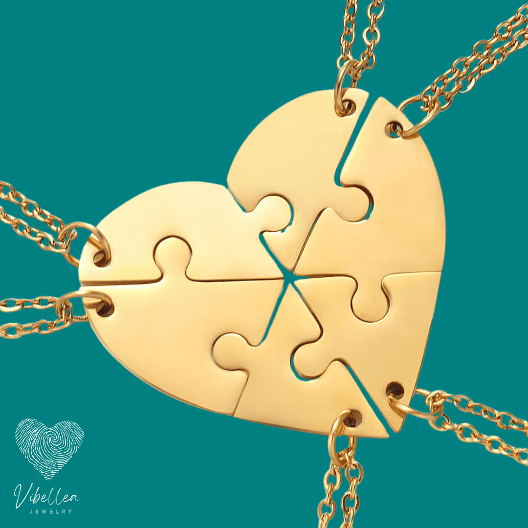 Personalized Gold Friends & Family Heart Necklace