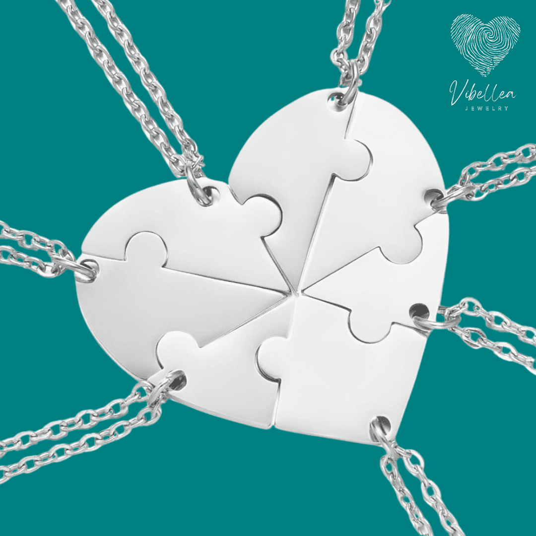 Personalized Friends/Family Heart Necklace - Stainless Steel