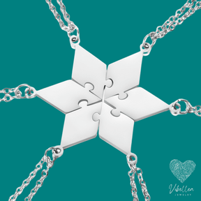 Personalized Star Puzzle Friendship & Family Necklace - Stainless Steel