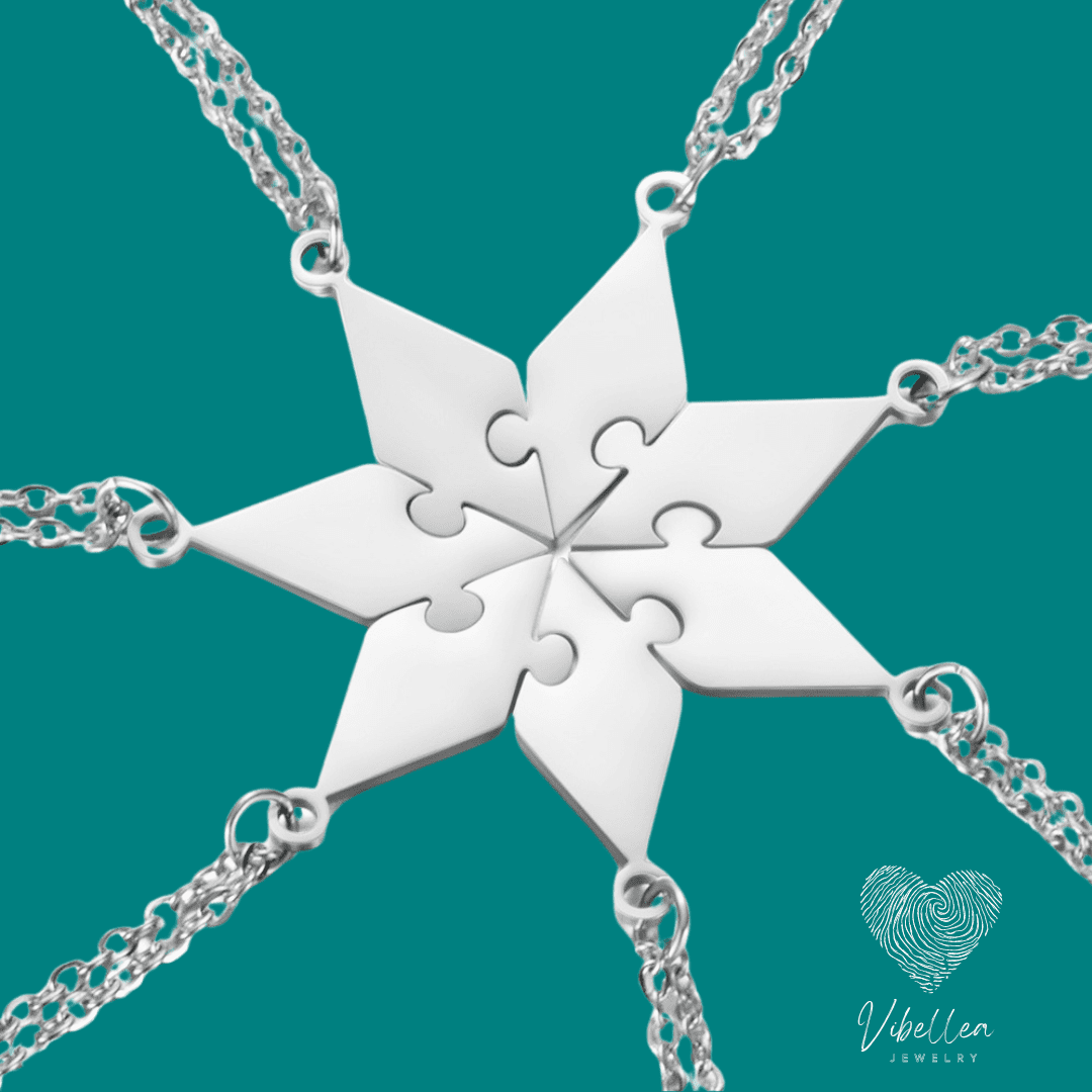 Personalized Star Puzzle Friendship & Family Necklace - Stainless Steel