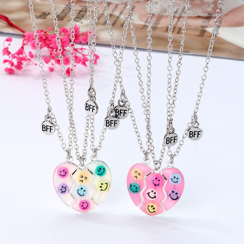 Triad Best Friend Magnetic Necklace Set - Smiley Version